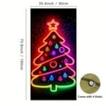 thumbnail image 3 of Hometravel Fluorescent Christmas Tree Door Curtain, Glowing Holiday Party Entrance Decor, Light-Up Front Door Porch Display for Seasonal Celebration, 3 of 6