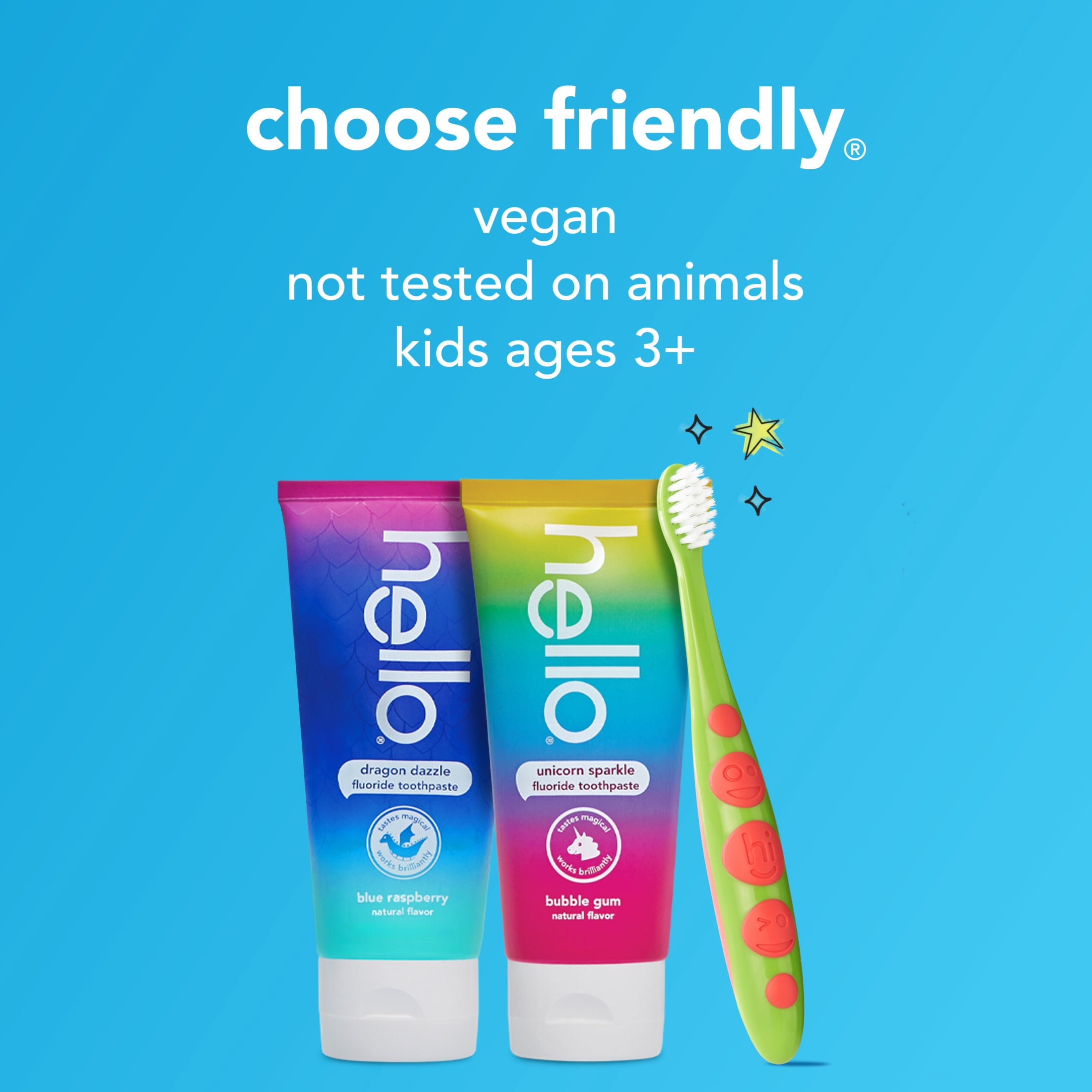 hello Kids Toothbrush and Kids Toothpaste Back To School Kit