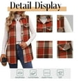 thumbnail image 4 of Cuteduck Womens Sleeveless Plaid Vest Wool Blazer Jackets Cardigan Outerwear Fall Winter Tops, 4 of 8
