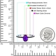 thumbnail image 4 of Accent Art Deco Wedding Ring Black Simulated Amethyst CZ 925 Sterling Silver Size 6, 4 of 5