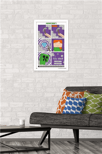 Minecraft - Simple Comic Alex Creeper Wall Poster, 14.725" x 22.375" Framed