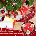 thumbnail image 6 of Vintage Christmas Tree Skirt 48 Inches Retro Santa Pattern Xmas Tree Mat Decor with Santa Claus Snowflakes Buffalo Plaid Xmas Tree Skirt for Winter Holiday Party Decorations Indoor Outdoor, 6 of 6