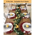 thumbnail image 4 of 13 Inch Round Placemats Set of 6, Red Plaid Christmas Non Slip Heat Insulation PP Table Mats, Xmas Elk Tree Snowflake Forest Washable Place Mats for Kitchen Dining Party Table Decor, 4 of 7