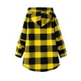 thumbnail image 3 of Ruyang Christmas Fleece Sweatshirts for Teen Girls Buffalo Plaid Fuzzy Pullover Hoodies Oversized Long Furry Hooded Coat, 3 of 3