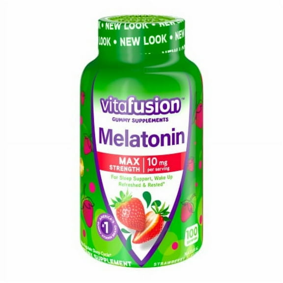 Vitafusion Melatonin Max Strength Natural Strawberry -- 10 Mg - 100 Gummies