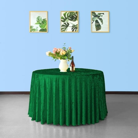 

Trimming Shop 90 Round Crushed Velvet Table Cloth Washable Soft Fabric Table Cover for Wedding Birthday Dinner Party Decoration Emerald Green - Pack of 5