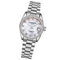 thumbnail image 3 of Reloj de cuarzo Stuhrling Original mujer Caja plateada bisel con tachuelas de cristal esfera MOP manecillas plateadas, 3 of 3