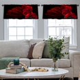 thumbnail image 4 of LALILO Kitchen Curtain Valance Red Color Fish Fish Rod Pocket Window Curtain 52"x 18" Set of 2, 4 of 7