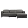 thumbnail image 2 of Valencia Bari Sofa Power Top Grain Grey Leather Reclining Sectional Sofa, 2 of 6
