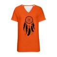 thumbnail image 2 of Dadaria Matters Tee Femme Chemise Orange Manches Courtes T-Shirt Col en V Tops Été Attrape-Rêves Chandail Blouses m, 2 of 3