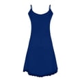 thumbnail image 3 of Felirenzacia Women's Casual A Line Dress, Spaghetti Strap Ruffle Hem Midi Short Dress, Blue,XL, 3 of 9