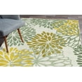 thumbnail image 1 of Flower Area Rug, Modern Dahlia Inspired Petals Blossom Abstract Garden Artwork Design Print, Soft Carpet for Living Room Decor with Distressed Look, 2.6' x 5', Peacock Green Yellow, by Ambesonne, 1 of 6