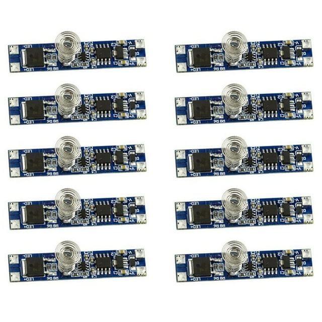 10X 5V-24V 8A Gradateur de Lumière DEL Intelligent Intelligent, Module de Capteur Capacitif à Gradation PCBALED, Commande de Gradation, Interrupteur Tactile, 10 x Module de Capteur, Bleu