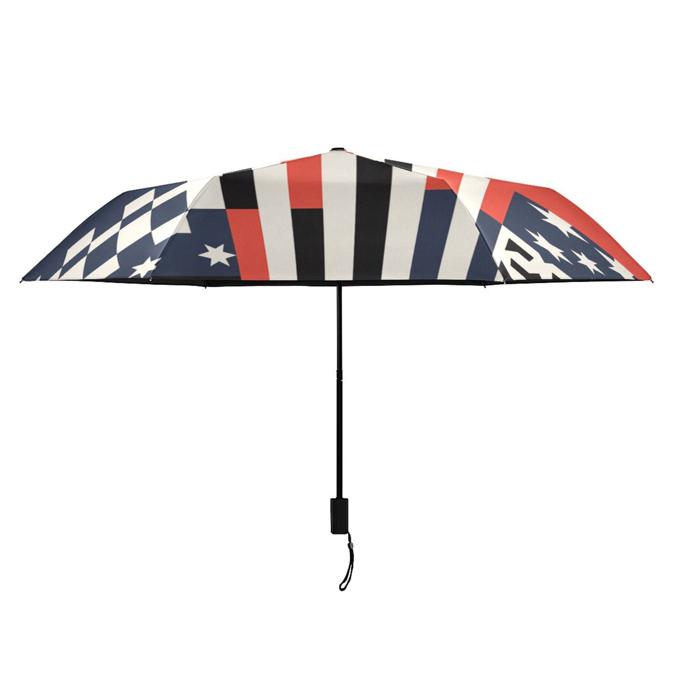 Usa Flag Stripes and Stars Compact Sun Umbrella Windproof Travel Umbrellas for Rain Strong Portable UV Protection