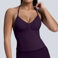 thumbnail image 2 of MIASHUI Camisoles pour Femmes Été Sans Manches Haut Décontracté avec Soutien-Gorge Intégré, Violet Foncé, L, 2 of 5