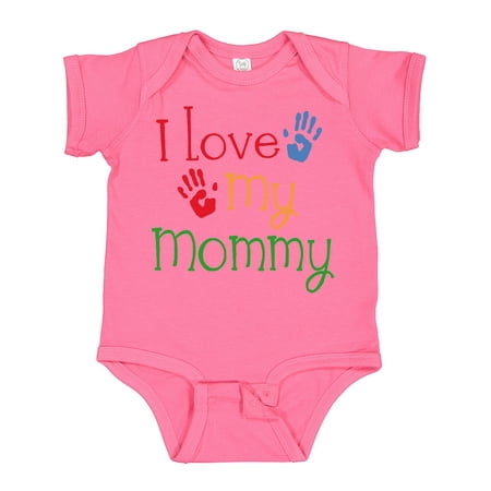 

Inktastic I Love My Mommy Handprints Gift Baby Boy or Baby Girl Bodysuit