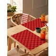 thumbnail image 4 of Red Stripes Lines Placemats Set of 2 Abstract Waves Striped Classic Heat Insulation Washable Place Mats, Rustic Non-Slip Table Mats for Dining Table Party Kitchen Decor,13x19 Inch, 4 of 4