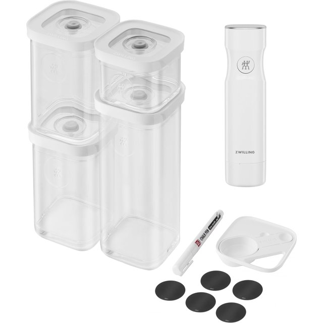 Juego de contenedores de almacenamiento de alimentos ZWILLING Cube de 6 piezas con sellador al vacío
