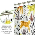 thumbnail image 4 of Fabric Shower Curtain, 72" x 72", Machine Washable, Quality Reinforced Buttonholes for Bathroom, Guest Bath, Stalls, Tubs - Leopards Design - Yellow/Orange, 4 of 6