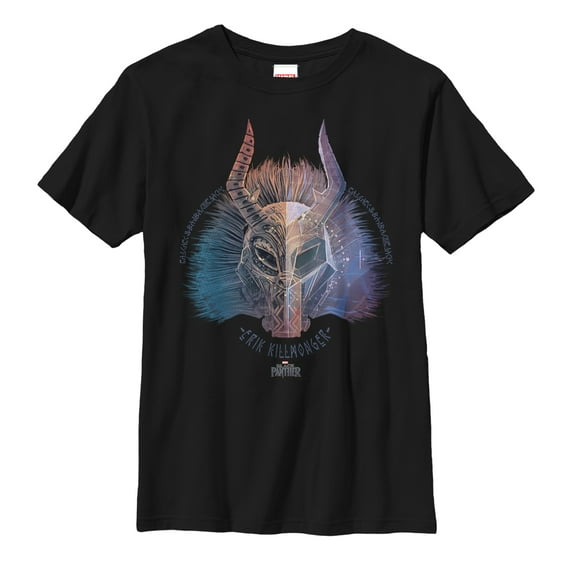 Boy's Marvel Black Panther 2018 Erik Killmonger  Graphic Tee Black Small