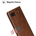 thumbnail image 5 of Case for Google Pixel 6a (2022) 6.1 Inches, Wallet Flip Cover [RFID Blocking] [3 Card Slots 1 Money Pocket] [Magnetic Closure] [Stand Kickstand] PU Leather Shockproof Folio Phone Case - Brown, 5 of 7