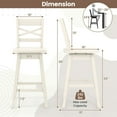 thumbnail image 6 of Demi Bonn Set of 2 Swivel Counter 24" Height Bar Stool withclined Backrest, Modern Kitchen Dining Chair, White, 6 of 7
