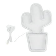 Tersalle LED Neon Light Cactus Shaped USB Wall Sign Light for Home Party Holiday Decoration