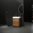 thumbnail image 4 of 24" Bathroom Vanity Unit, Single Sink With 2 Drawer Cabinet, Modern, Engineering Wood, Brown, Versatile Unit , Modern Undermount Double Drawer, Thoughtful Details, 4 of 7