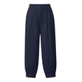 thumbnail image 6 of TaTaai Womens Solid Elastic Waist Pants with Pockets Loose Casual Trousers Bottoms for Daily Home, 6 of 6