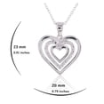 thumbnail image 2 of 925 Sterling Silver Rhodium Plated Triple Open Heart Diamond Accent Pendant with 18 inch cable Chain, 2 of 2