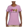 thumbnail image 3 of Peace Love Baseball Sports Womens Graphic T-Shirt, Light Pink, 3X-Large, 3 of 5