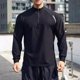 thumbnail image 4 of pstuiky camisetas de manga larga para hombre, Traje de entrenamiento para hombre con media cremallera, deportivo e informal, color sólido, manga larga salir tops xxxl, 4 of 5