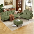 thumbnail image 2 of Soscana Sectional Sofa with Storage Ottoman and Loveseat, Modern 3 Seater L Shaped Couch Love Seat for Living Room Apartment Studio Office,Living Room Furniture Set,Green, 2 of 8