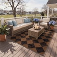 thumbnail image 5 of DEORAB Outdoor Rug 5'x 8' Polypropylene Surface Washable UV-Resistant Carpet Patio Deck Porch，Black & Brown, 5 of 5