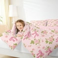 thumbnail image 4 of Manfei Dreamy Pink Bowknot Bedding Comforter Set, Vintage Rustic Rose Flower Twin Comforter Sets, Teens Kids Child Reversible Bedding Set, Breathable Home Decor, 2pcs, 4 of 8