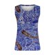 thumbnail image 4 of Verano camisetas sin mangas para las mujeres Verano Mujer sin mangas Floral impreso botón de talla grande camisetas sin mangas suelta cuello redondo chaleco camisetas túnicas camiseta (Blue, XL), 4 of 6