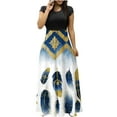 thumbnail image 2 of SMihono Robe Maxi Bohème d'Été pour Femmes Grande Taille Robe d'Été Colorée à Imprimé Floral Manches Courtes Robes de Plage Décontractées Maxi Robe de Plage, 2 of 5