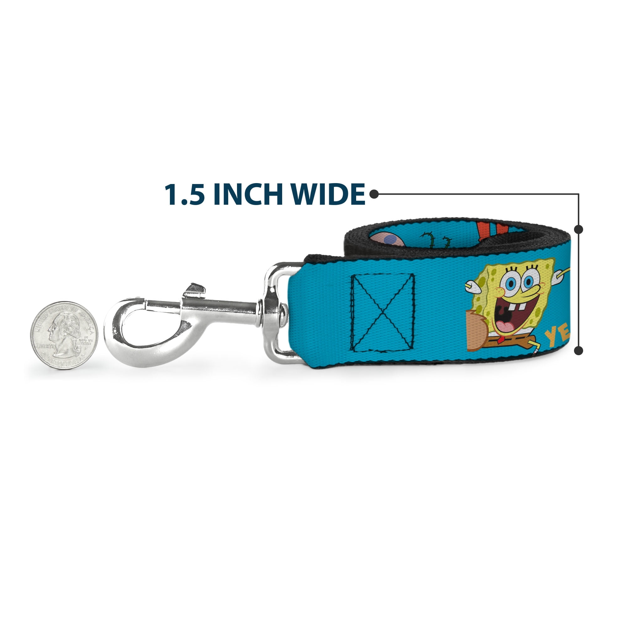 Nickelodeon Pet Leash, Dog Leash, SpongeBob SquarePants and Friends Poses Blue, 6 Feet Long 1.0 Inch Wide