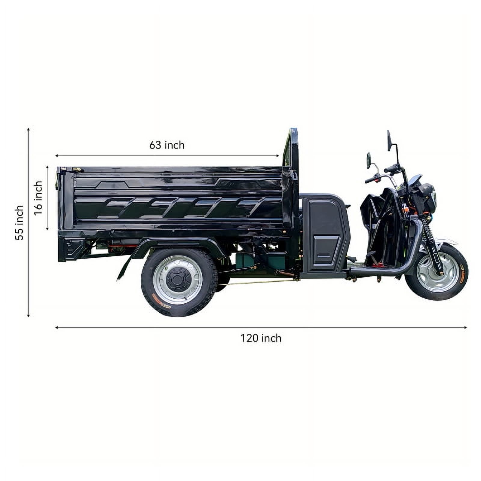 60V 45A Electric Tricyle Cargo Van for Adults, Commercial Mobility Scooters for Seniors, 1000W Agricultural Electric Three Wheel Cargo Transporter w/63" Hydraulic Tipping Bucket, Max Load 2000LBS