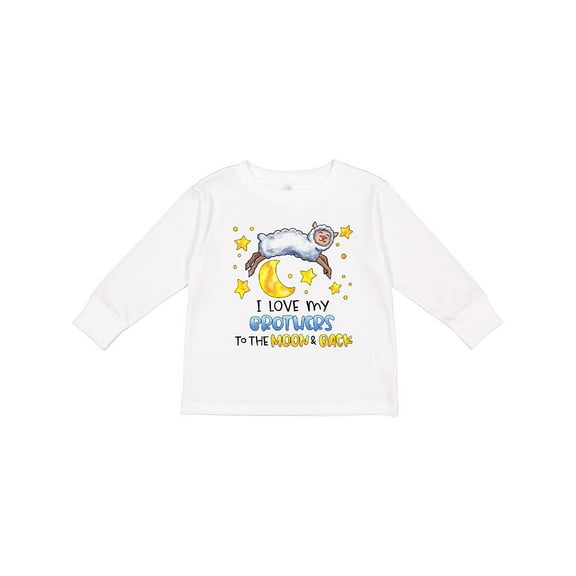 Inktastic I Love My Brothers to the Moon and Back Cute Sheep Boys or Girls Long Sleeve Toddler T-Shirt