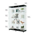 thumbnail image 5 of Newboti Furniture Glass Display Cabinet with 4 Shelves Extra Large, Curio Cabinets for Living Room, Bedroom, Office, Black Floor Standing Glass Bookshelf, Quick Installation 03858, 5 of 13