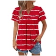 thumbnail image 1 of XMMSWDLA T-Shirt à Manches Courtes Col Rond pour Femmes Tunique avant Hauts Décontractés Amples Rouges Chemises et T-Shirts de Sport pour Femmes, 1 of 7