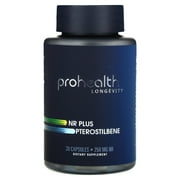 ProHealth Longevity NR Plus Pterostilbene, 250 mg, 30 Capsules