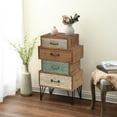 thumbnail image 5 of LuxenHome Farmhouse 4-Drawer Apothecary Wood Accent Chest, End Table for Living Room, Bedside Table, 5 of 6