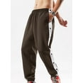 thumbnail image 2 of Caoirhny Men Tear Away Pants Quick Dry Loose Fit Basketball Pants Casual High Split Snap Button Sweatpants, 2 of 9