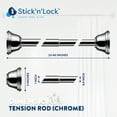 thumbnail image 6 of Croydex Stick N Lock Stainless Steel Tension Shower Rod Chrome 23in-40in, No Drill, Chrome, 6 of 9