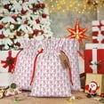 thumbnail image 5 of Fuzoiu Flamingo On Checkered Print Christmas Gift Bag,Burlap Gift Bag with Drawstring Closure & Hang Tag,Perfect for Holidays, Birthdays, and Special Occasions-Small, 5 of 7