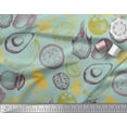 thumbnail image 3 of Soimoi Blue Cotton Duck Fabric Mix Fruits Print Fabric by the Yard 42 Inch Wide, 3 of 3