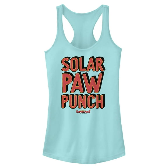 Junior's DC League of Super-Pets Solar Paw Punch  Racerback Tank Top Cancun X Small