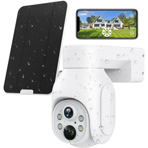 SAFEVANT 4G LTE Cellular Security Camera Plus Solar Panel & SIM Card(Verizon AT&T T-Mobile),Pan Tilt 360 View 3MP Color Night Vision,PIR Detection,2-Way Audio,IP66
